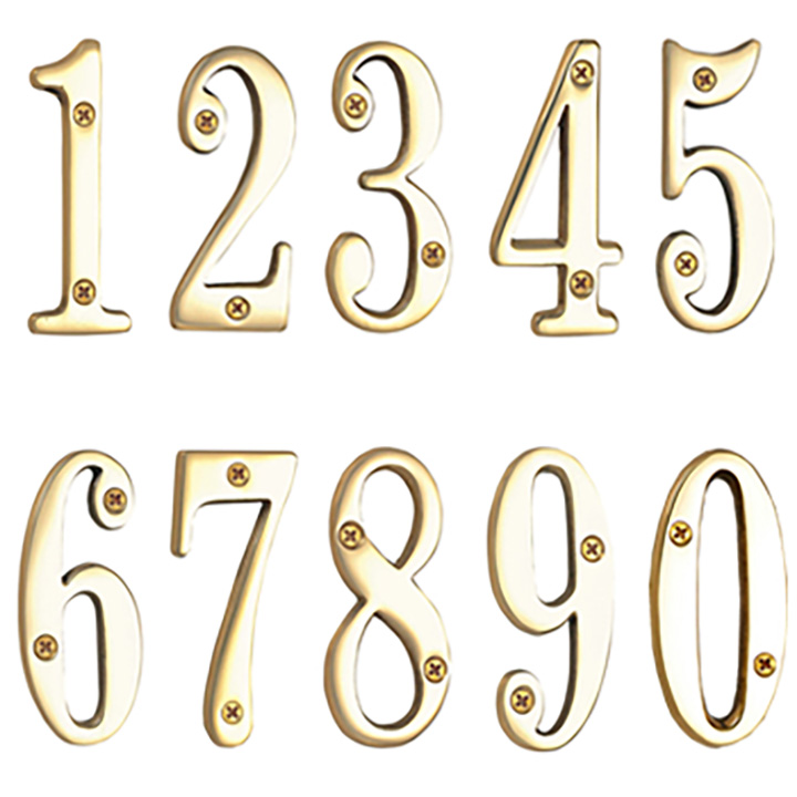 表札1文字 「真鍮切文字 数字（ナンバー）」