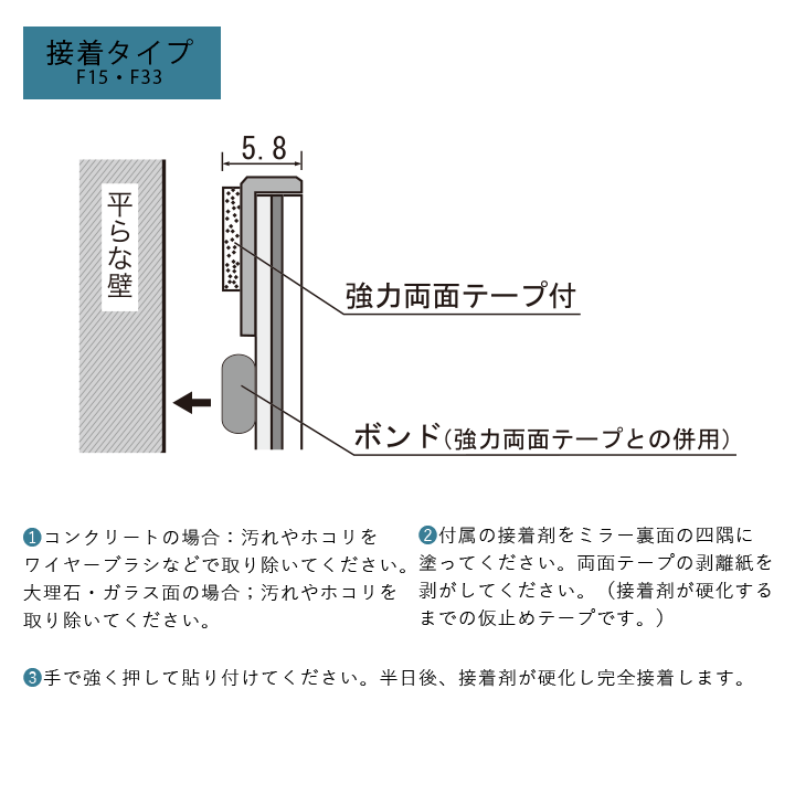 「FFミラー F15 接着タイプ」