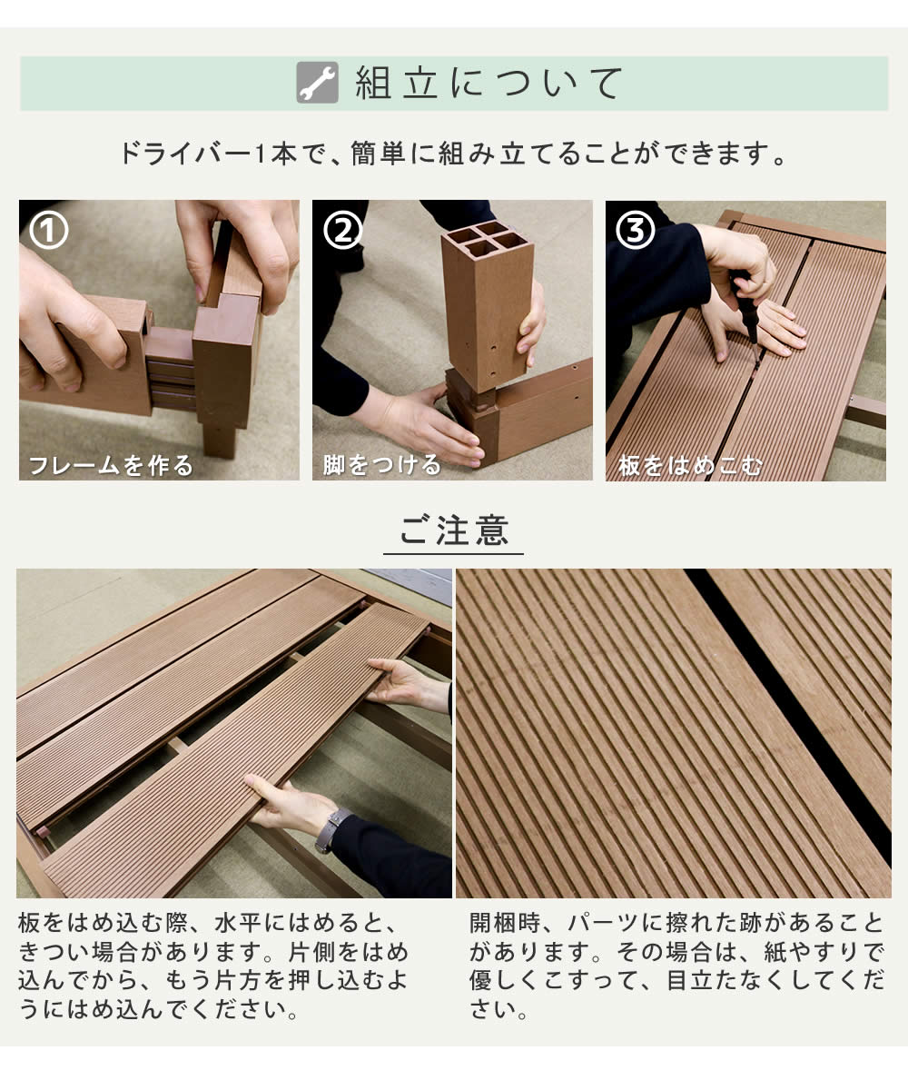  「人工木ウッドデッキ ecofeel（エコフィール）ステップ 2台セット」