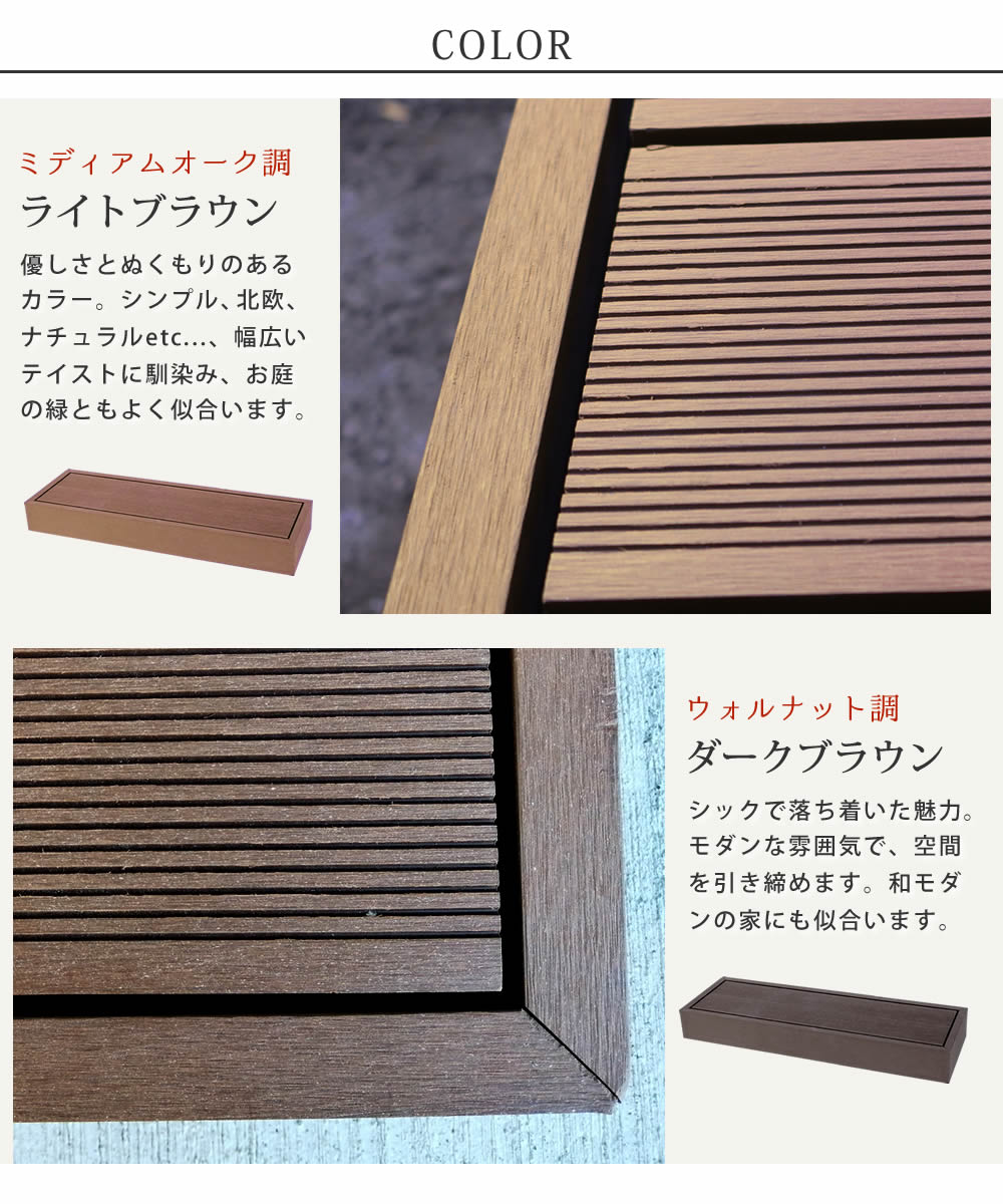  「人工木ウッドデッキ ecofeel（エコフィール）ステップ 2台セット」