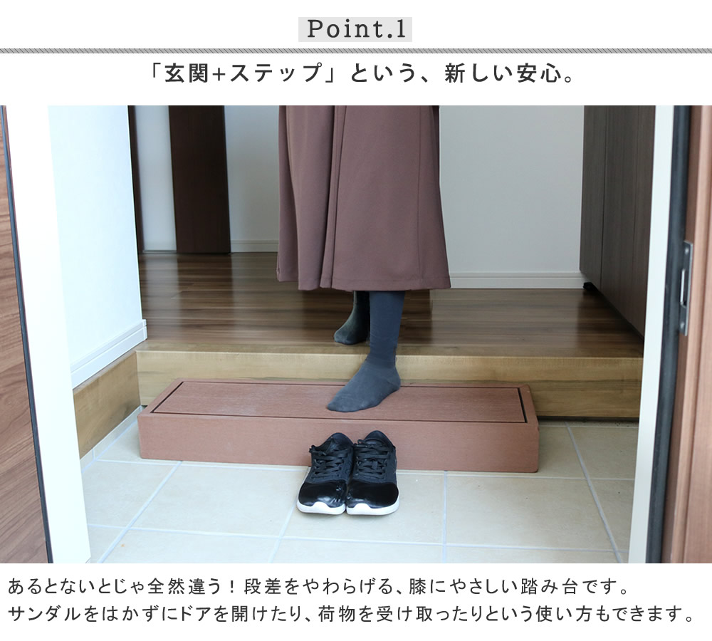  「人工木ウッドデッキ ecofeel（エコフィール）ステップ 2台セット」