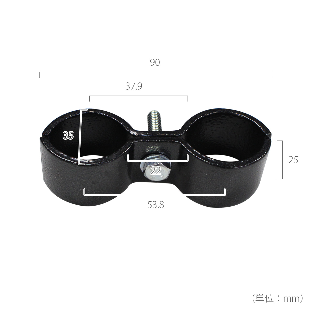 「アメリカンフェンス ポストスタンド（直径31.8mm） ハンマートーンブラック ※ゴムキャップ付」