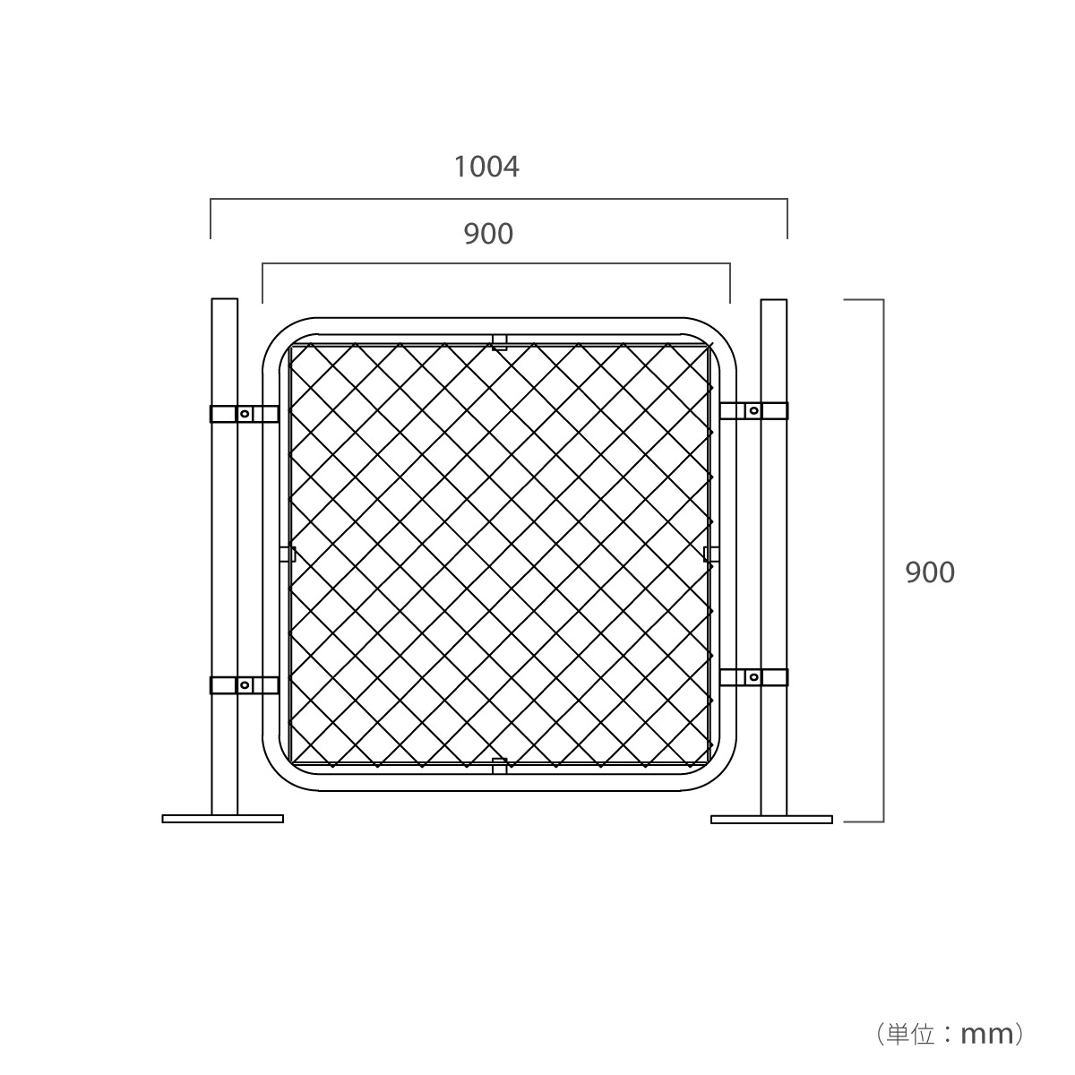 「アメリカンフェンス ポストスタンド（直径31.8mm） ハンマートーンブラック ※ゴムキャップ付」