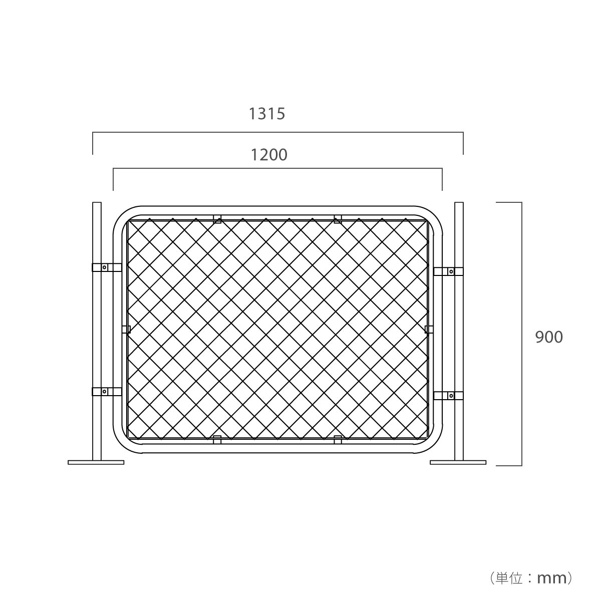 「アメリカンフェンス ポストスタンド（直径31.8mm） ハンマートーンブラック ※ゴムキャップ付」