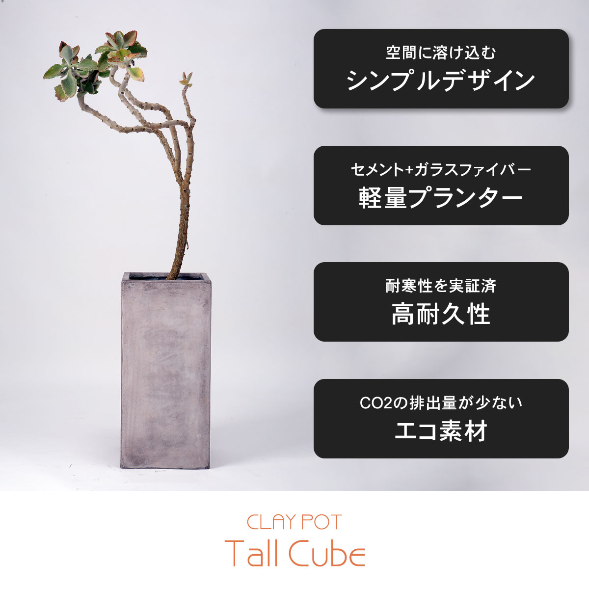 クレイポットの特徴。シンプルデザイン、軽量プランター、高耐久性、エコ素材