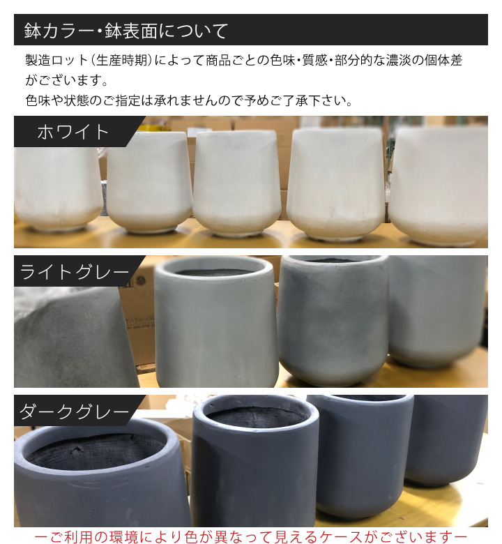 鉢カラー・鉢表面について