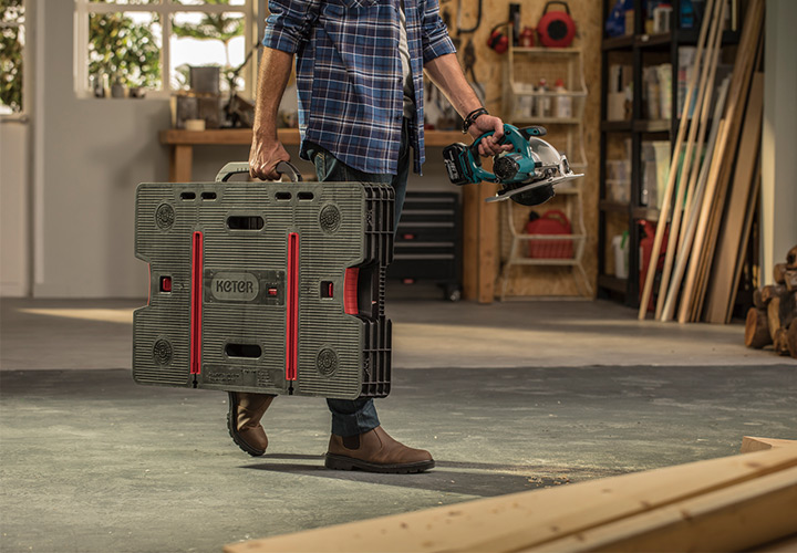 樹脂製折り畳み作業台「ケター （KETER） フォールディングワークテーブル （Folding Work Table）」