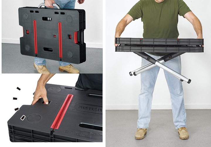 樹脂製折り畳み作業台「ケター （KETER） フォールディングワークテーブル （Folding Work Table）」