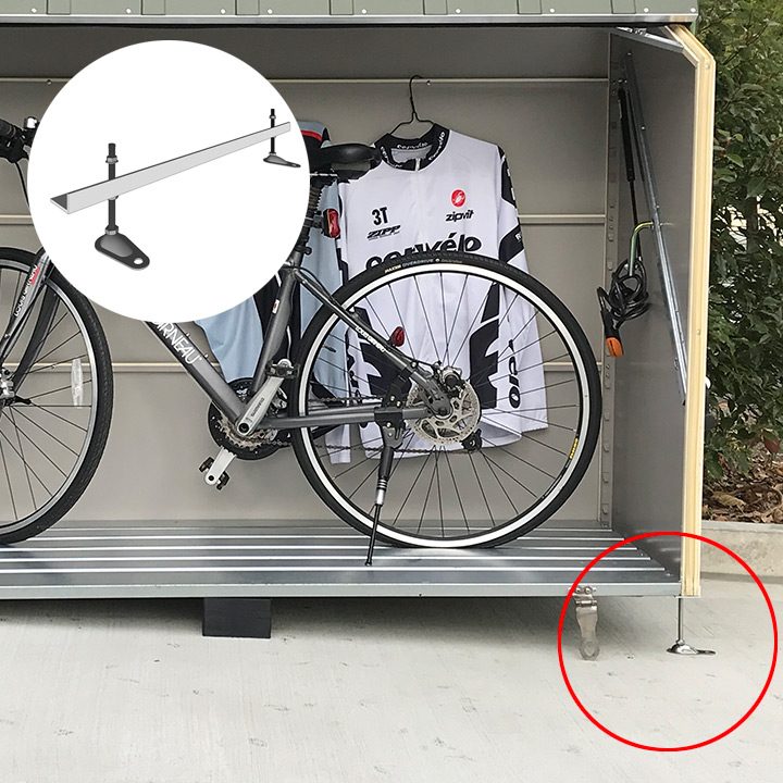 屋外物置 傾斜 脚「メタルシェッド TM3用 アジャスターセット」