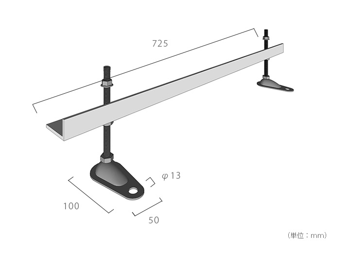 屋外物置 傾斜 脚「メタルシェッド TM3用 アジャスターセット」