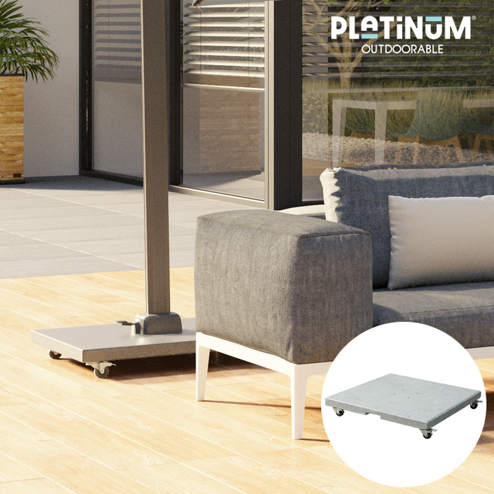 【専用オプション】「プラチナム（Platinum） モデナ（Modena） 大型パラソル用 キャスター付きベース 90kg ブラック」