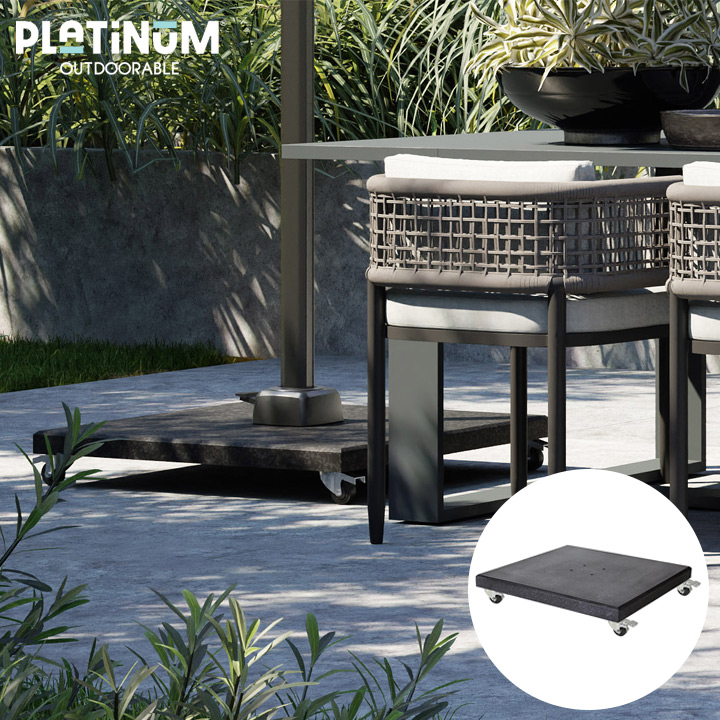 【専用オプション】「プラチナム（Platinum） モデナ（Modena） 大型パラソル用 キャスター付きベース 90kg ブラック」