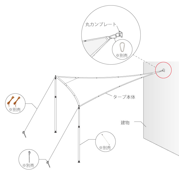 本体別売り「tende テンデ 丸カンプレート」