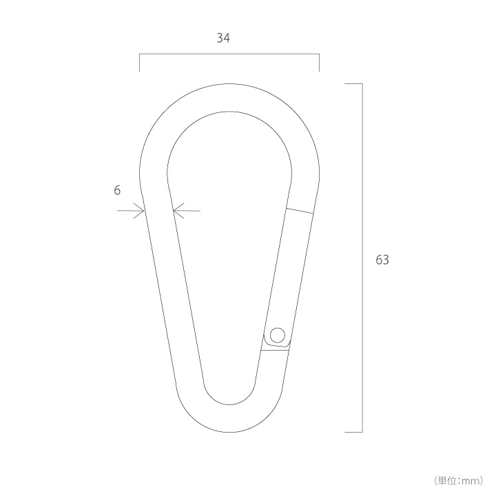 本体別売り「tende テンデ ナス型カラビナ（環なし）」