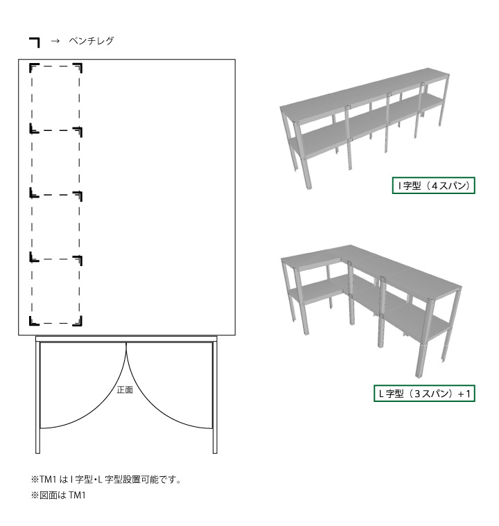屋外物置・バイクガレージ 「メタルシェッドオプション 2段ワークベンチ」【メタルシェッド本体別売】