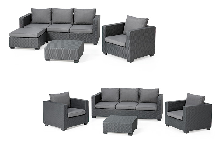 樹脂製ラタン調ファニチャー「ケター（KETER） サルタ 3シーター ソファ（3 SEATER SOFA）」