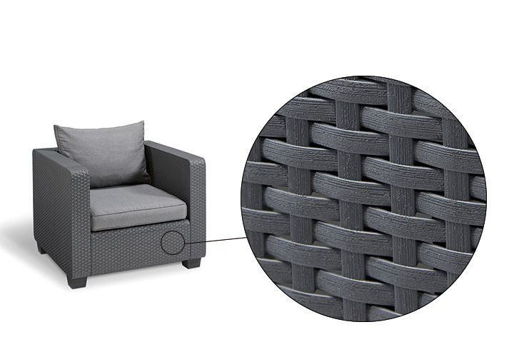 樹脂製ラタン調ファニチャー「ケター（KETER） サルタ シングル ソファ（SINGLE SOFA）」