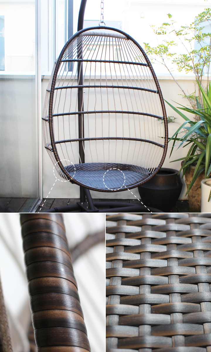 「折りたたみ式ガーデン TANFLY ハンギングチェア」クッション付き