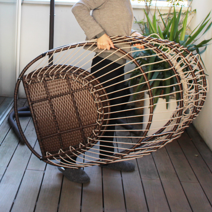 「折りたたみ式ガーデン TANFLY ハンギングチェア」クッション付き