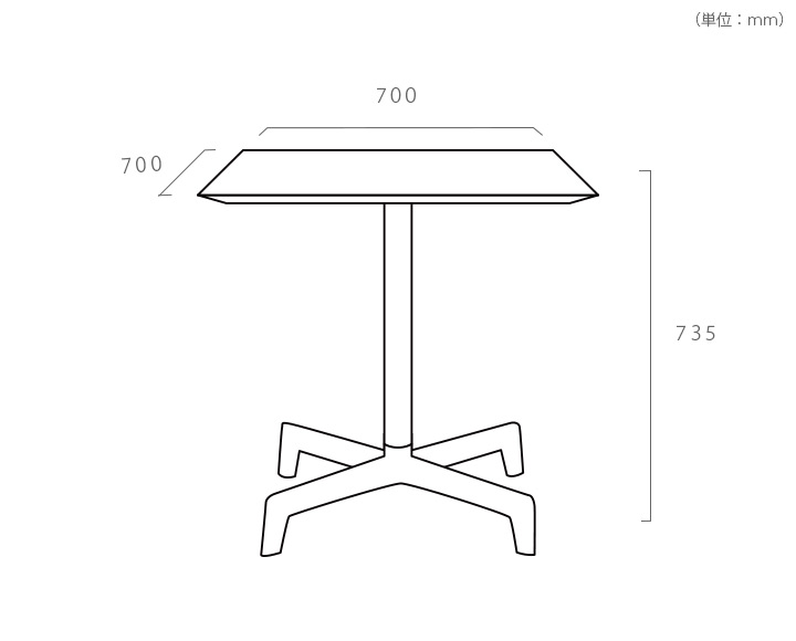 Resol Sputnik リソル スプートニック スクエアテーブル 70×70