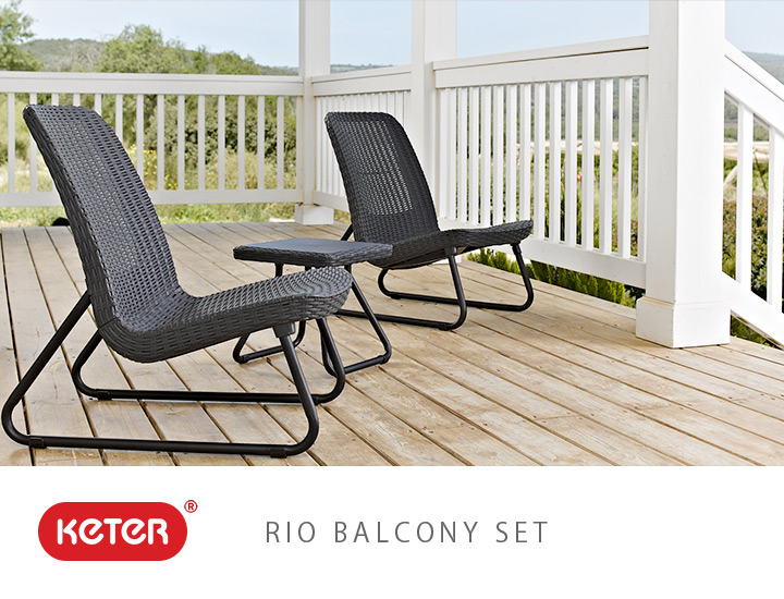 ケター （KETER） リオ バルコニーセット（KETER RIO BALCONY SET） グラファイト