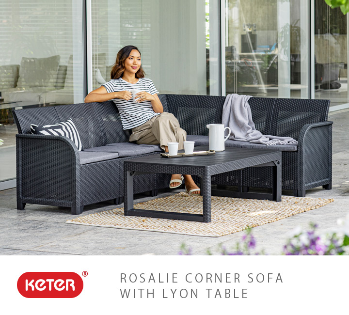 ケター （KETER）  ロザリエ コーナーソファ＆リヨンテーブルセット （ROSALIE CORNER SOFA WITH LYON TABLE SET）