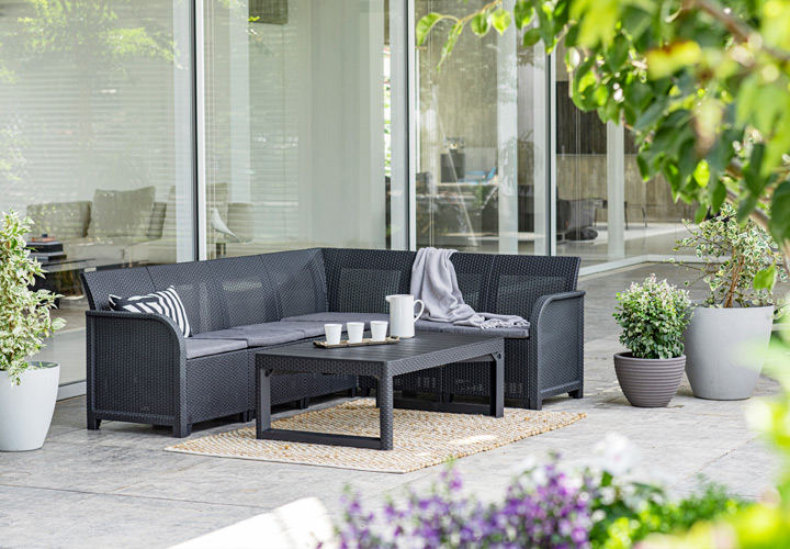 ケター （KETER）  ロザリエ コーナーソファ＆リヨンテーブルセット （ROSALIE CORNER SOFA WITH LYON TABLE SET）