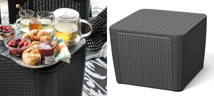 「ケター（KETER） フリーモント 収納付きガーデンテーブル＆ソファ 4点セット （FREMONT 4SET） グラファイト」