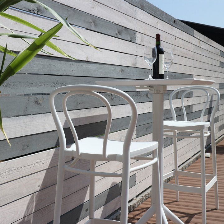 「SE エスイー スカイ フォールディング テーブル 60×60cm ＆ ヴィクター バーチェア SH75cm 3点セット」