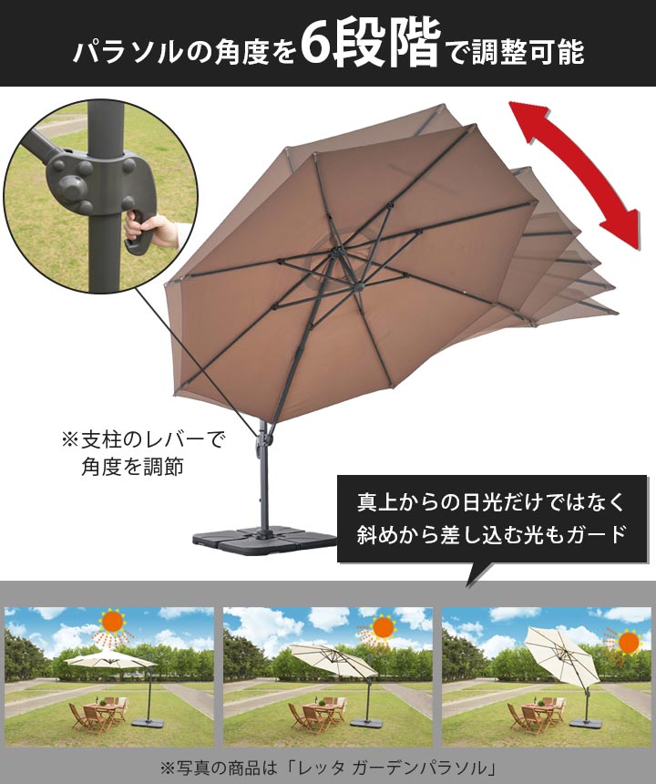 【円形Φ3.45m】 「リーネア ガーデンパラソル 直径3450mm」