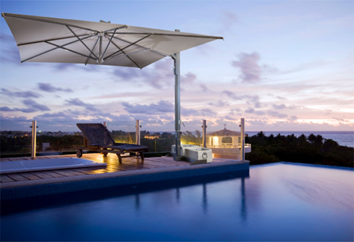 イタリア スコラロ社製 （Scolaro社） 大型パラソル「ガリレオ イノックス ＆ 専用ベース セット」