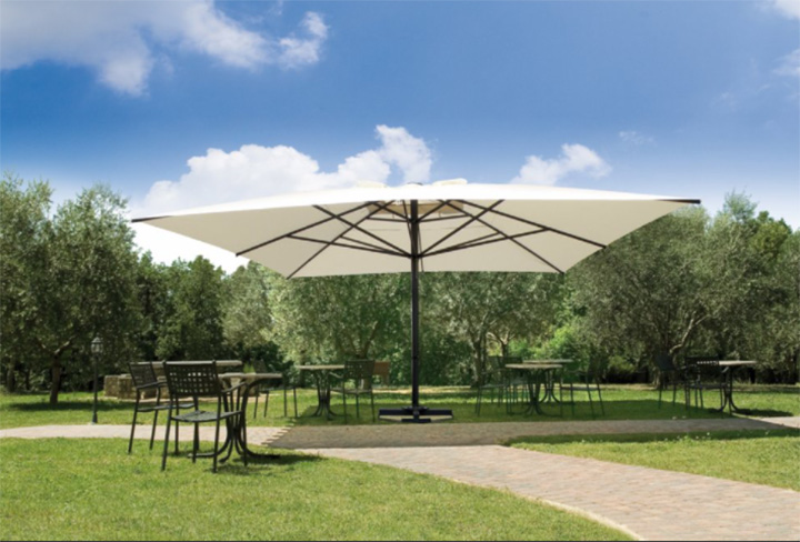 イタリア スコラロ社製 （Scolaro社） 大型パラソル「カプリ 6060 ＆ ポット型ウエイトベース セット」