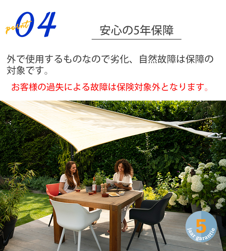 「NESLING クールフィット シェードセイル レクタングル 3×5m」