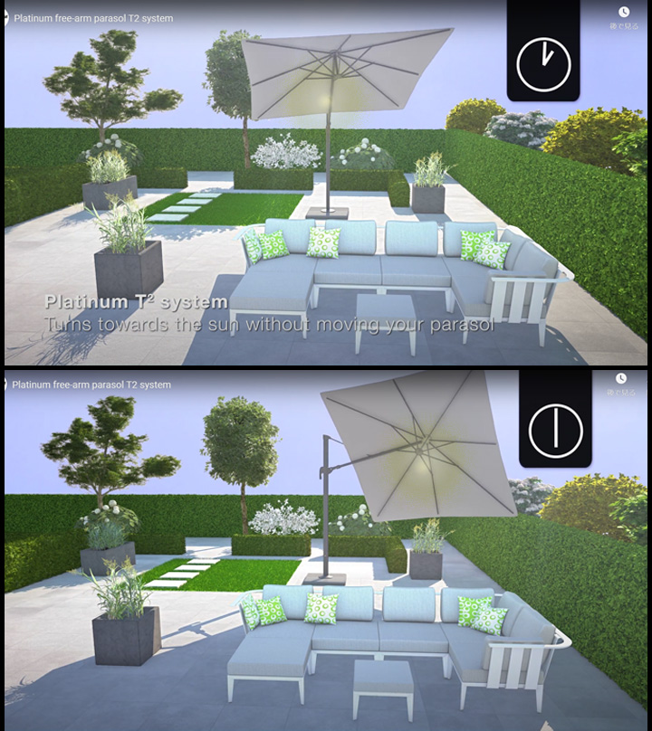 「「プラチナム（Platinum） チャレンジャー（Challenger） T2　大型パラソル 3x3ｍ」※土台別売り」