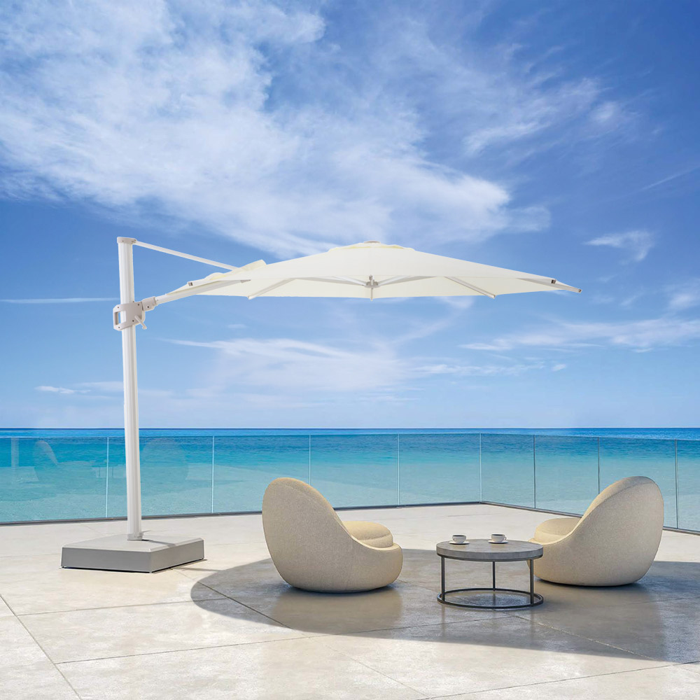 「 COCOA 大型パラソル 四角形2.0×2.0m ＆ マーブルベース 55kg セット 」