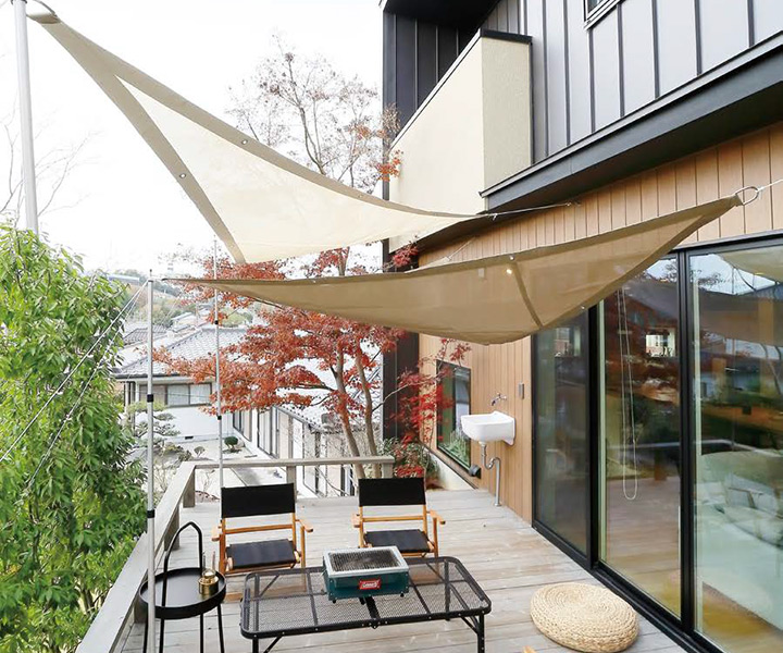 日除け用サンシェード「テンデ(tende) タープ トライアングルS 3.1×2.4m」