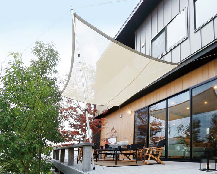 日除け用サンシェード「テンデ(tende) タープ トライアングルS 3.1×2.4m」