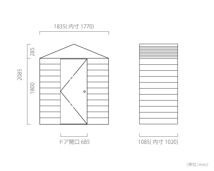 収納 シングルドア 屋外物置「メタルシェッド TM6 SD アペックスルーフ」