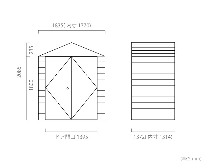 収納 シングルドア 屋外物置「メタルシェッド TM1 HF SD アペックスルーフ」