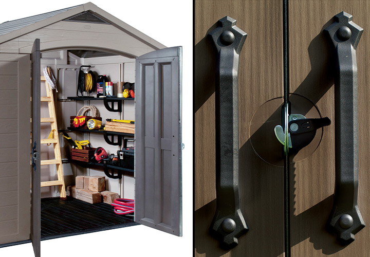 樹脂製木調物置「ケター （KETER） ファクター ガーデンシェッド 8×6 （FACTOR 8×6）」