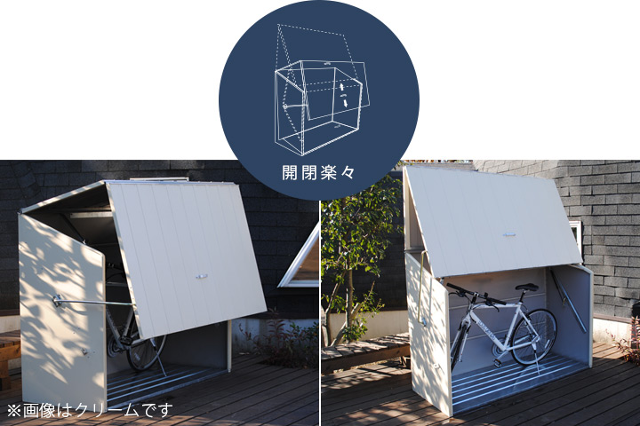 屋外物置 「メタルシェッド 自転車倉庫 TM3 ツートーン（大型・中型）」