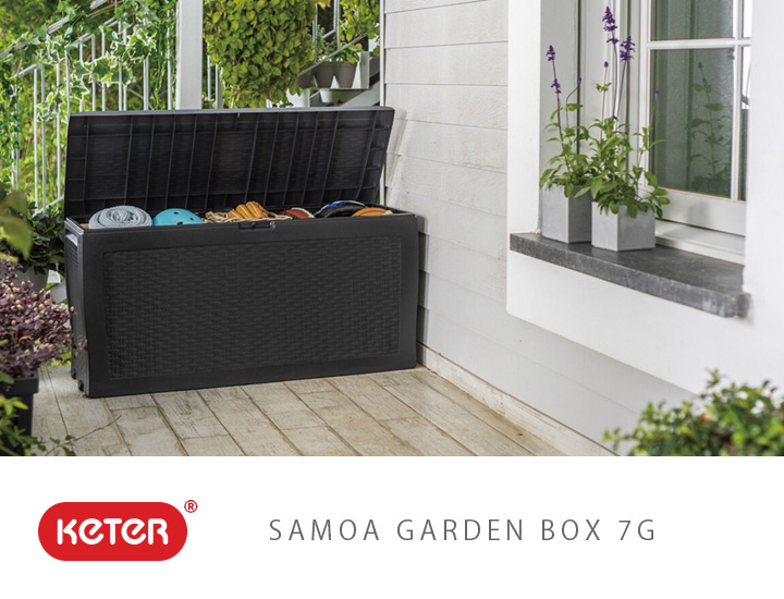 樹脂製収納BOX「ケター （KETER） サモア ガーデンボックス 270L （SAMOA 70G）」