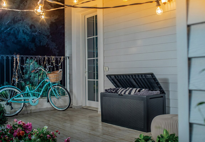 樹脂製収納BOX「ケター （KETER） サモア ガーデンボックス 270L （SAMOA 70G）」