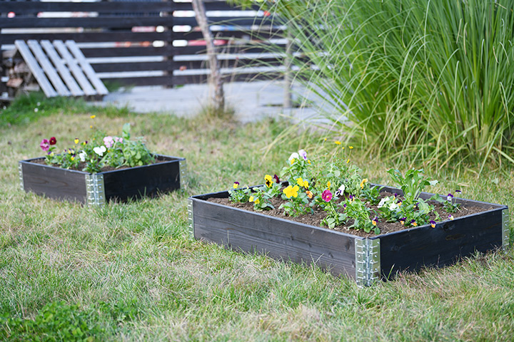 木製プランター 「ガーデンボックス800×600 ブラック」