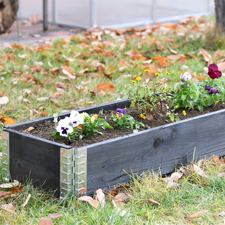 木製プランター 「ガーデンボックス800×300 ブラック」