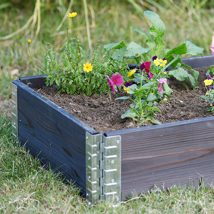 木製プランター 「ガーデンボックス800×600 ブラック」