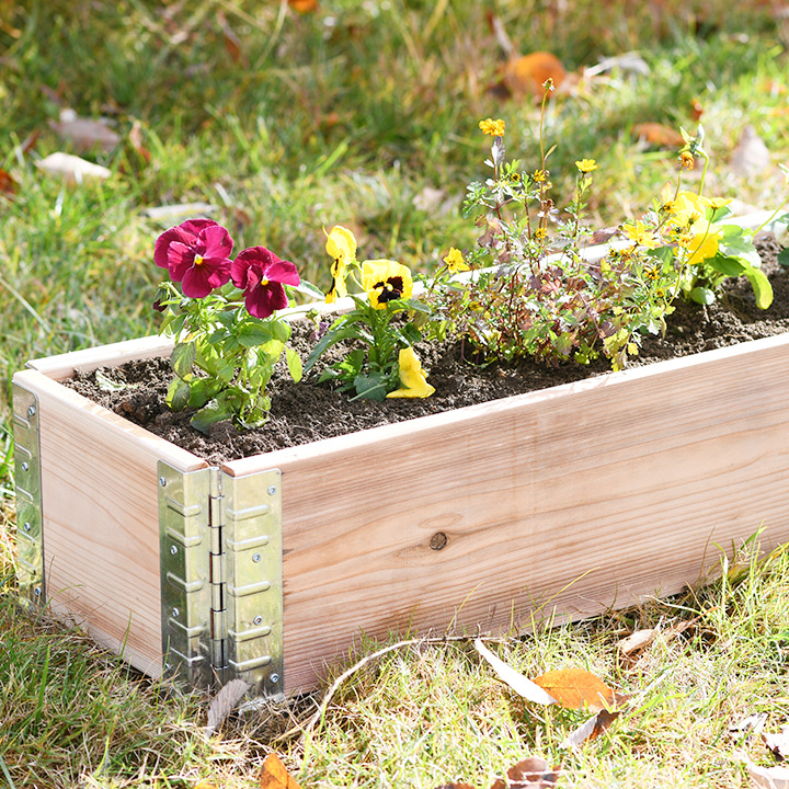 木製プランター 「ガーデンボックス800×300 ナチュラル2個セット」