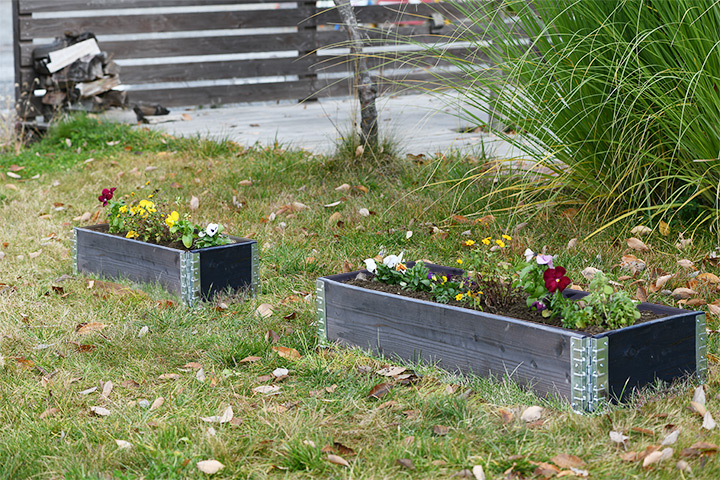 木製プランター 「ガーデンボックス800×300 ブラック」