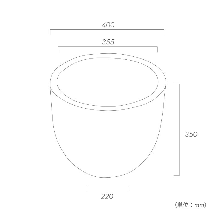 「ドマーニ（DOMANI） エスポー40（ESPOO40）」直径40cm 高さ35cm 13合鉢相当 底穴あり