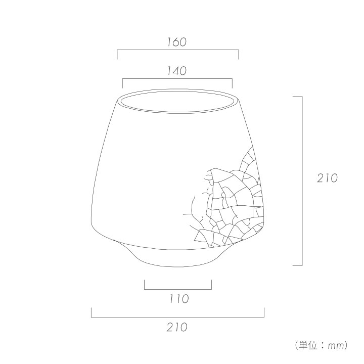 「ドマーニ（DOMANI） カラカス21（CARACAS21）」直径21cm 高さ21cm 7合鉢相当